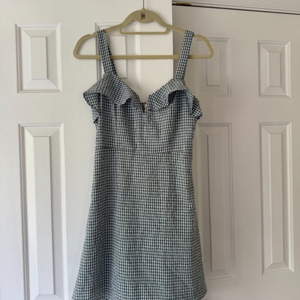Le Lis Blue Checkered Mini Dress - Size M